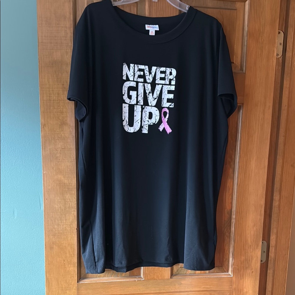 Black Graphic Tee with Motivational Print, never worn